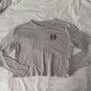 Victoria's Secret PINK Heather Gray Cropped Long Sleeve Tee
